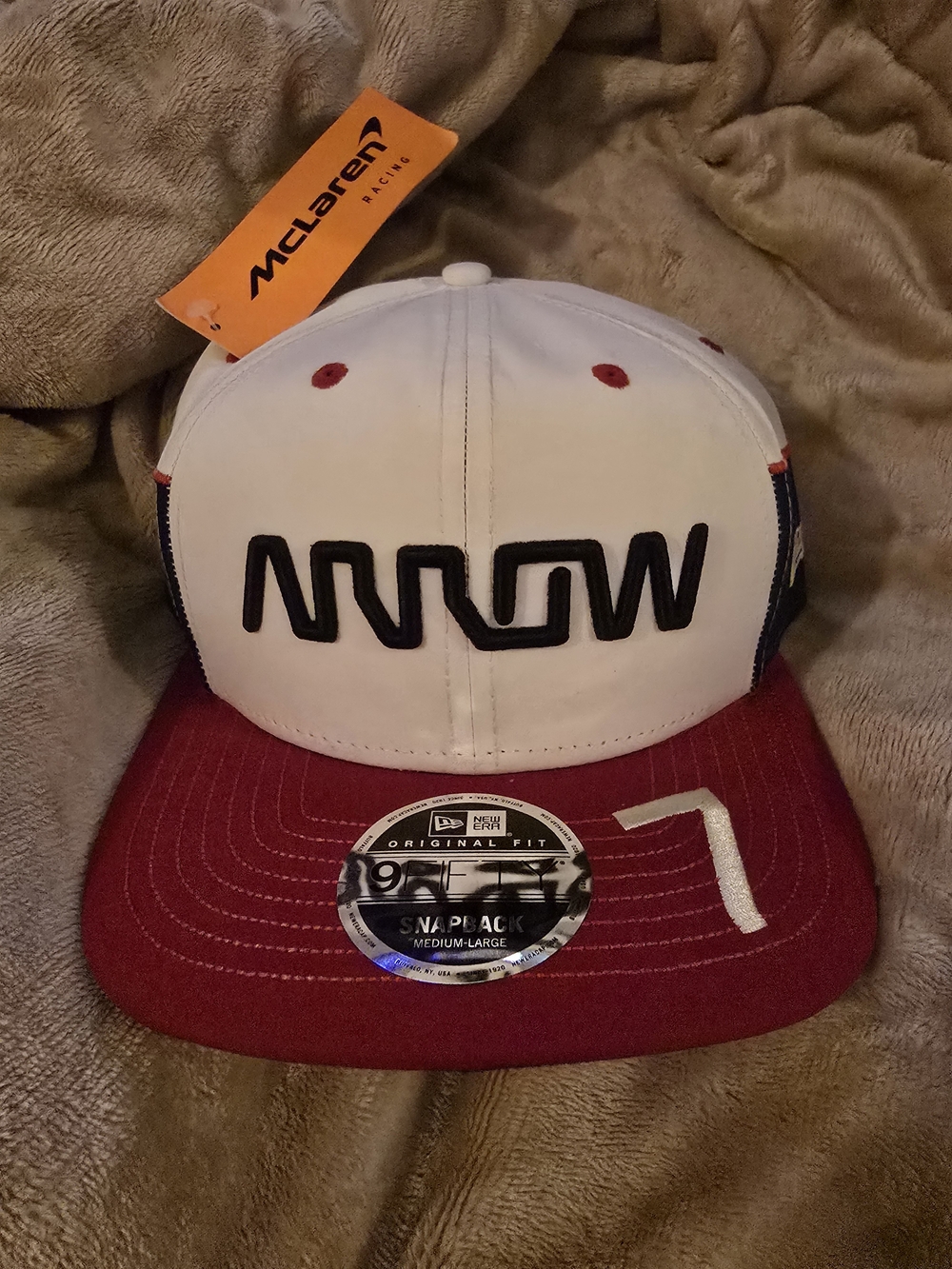 McLaren White & Red Arrow Embroidered Snapback Hat